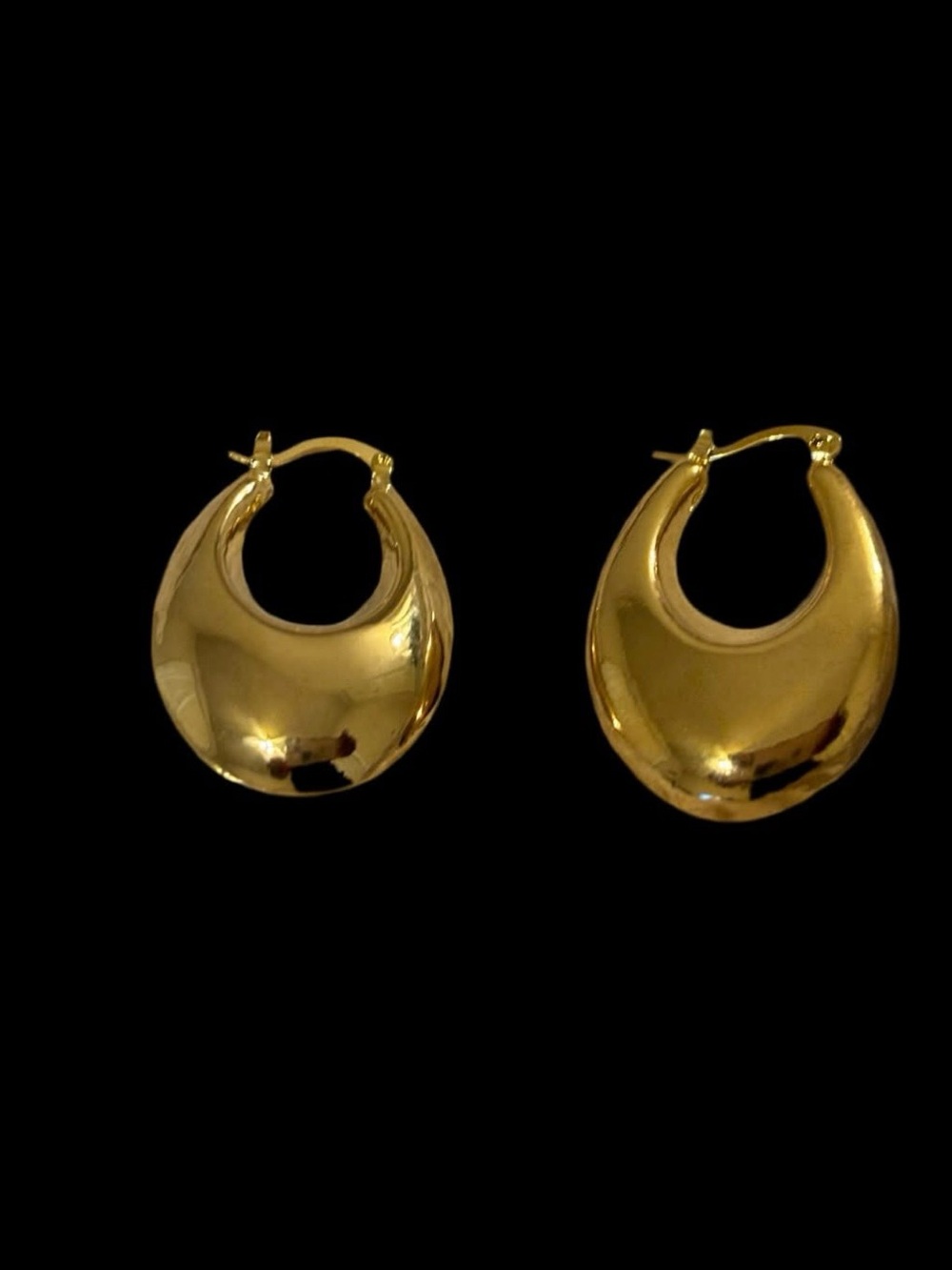 Gold Crescent Hoop Earrings - Women Jewelry